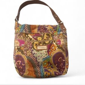 Fossil Women's Paisley Shoulder Bag - Brown and Multicolor